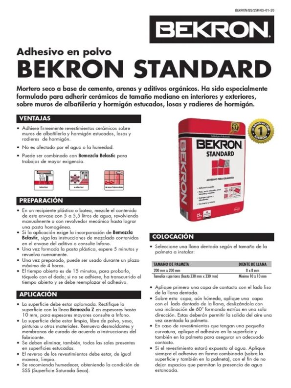 Bekron Standard Specs